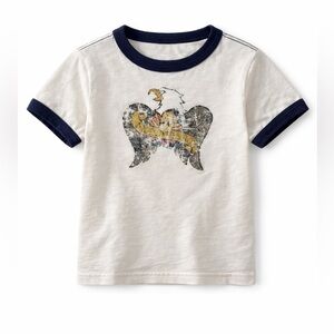 GAP Kids Cream and Navy Graphic Tee